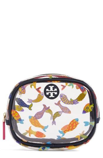 Tory Burch Fish Print Cosmetics Case