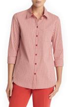 Women's Lafayette 148 New York Paget Gingham Blouse - Coral