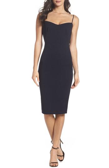 Women's Katie May Fitted Drape Back Crepe Dress - Blue