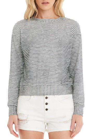 Women's Michael Stars Stripe Crop Sweatshirt