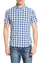 Men's Mizzen+main Blackburn Poseidon Slim Fit Gingham Performance Sport Shirt, Size - Blue