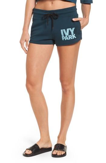 Women's Ivy Park Logo Shorts, Size - Blue/green