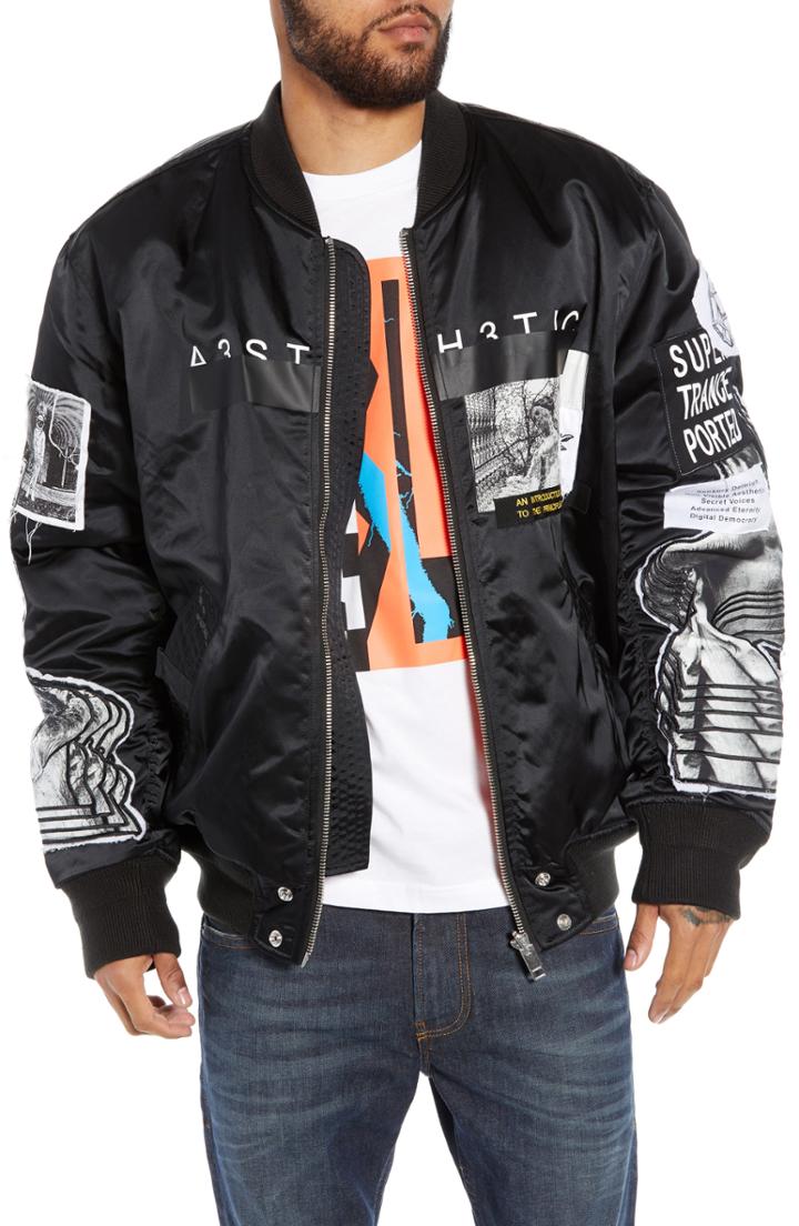 Men's Diesel J-tamie Reversible Bomber Jacket - Black