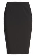 Petite Women's Boss Vilea Tropical Stretch Wool Pencil Skirt P - Black
