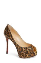Women's Christian Louboutin Feetish Peep Toe Platform Pump Us / 36eu - Brown