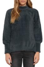 Women's Willow & Clay Fuzzy Mock Neck Sweater, Size - Grey
