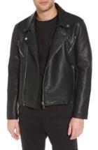 Men's Elevenparis Elmut Faux Leather Biker Jacket - Black