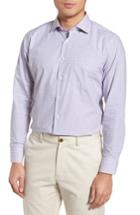 Men's Nordstrom Men's Shop Trim Fit Non-iron Check Dress Shirt .5 34/35 - Purple