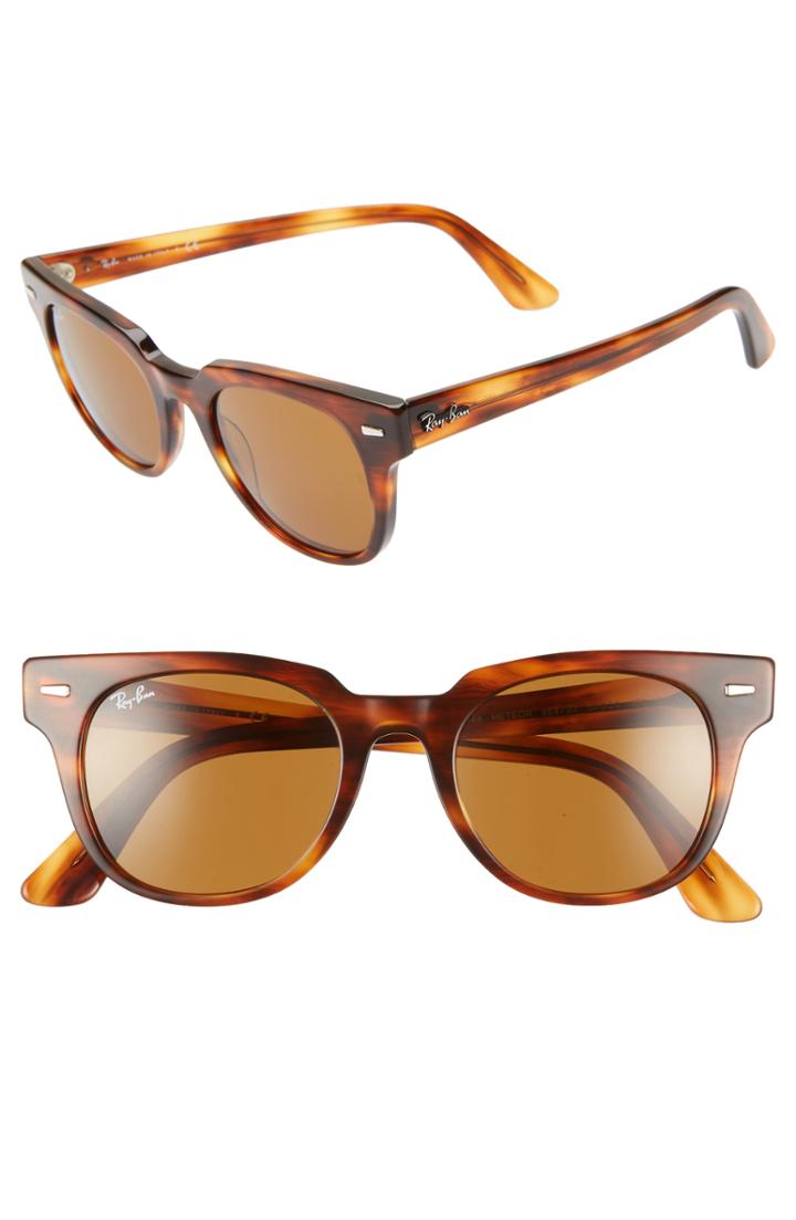 Men's Ray-ban Wayfarer 50mm Square Sunglasses - Striped Havana
