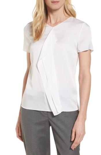 Women's Boss Ilanea Stretch Silk Blouse - White