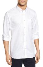 Men's Ted Baker London Laavato Extra Slim Fit Linen & Cotton Roll Sleeve Sport Shirt