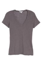 Women's James Perse Slub Cotton V-neck Tee - Grey