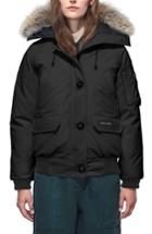 Women's Canada Goose Chilliwack Hooded Down Bomber Jacket With Genuine Coyote Fur Trim (0) - Black