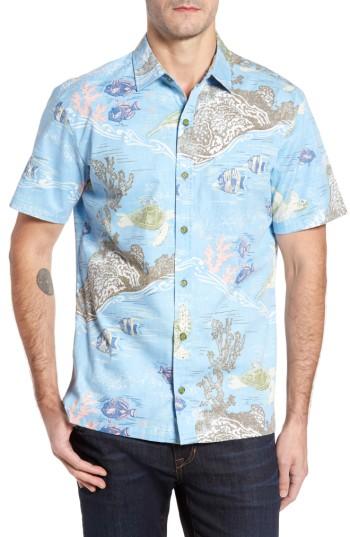Men's Kahala Laupapa Slim Fit Camp Shirt - Blue