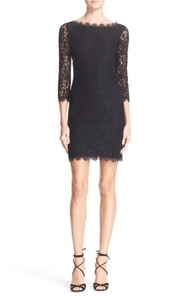 Women's Diane Von Furstenberg 'zarita' Lace Sheath Dress - Black