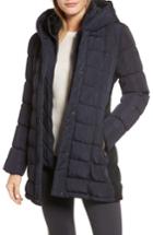 Women's Calvin Klein Quilted Down Coat With Vest Inset - Blue