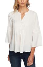 Women's Cece Pintuck Satin Jacquard Top, Size - White