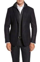 Men's Cardinal Of Canada Classic Fit Hooded Sport Coat, Size - Blue