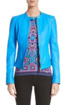 Women's Versace Collection Nappa Leather Jacket Us / 46 It - Blue