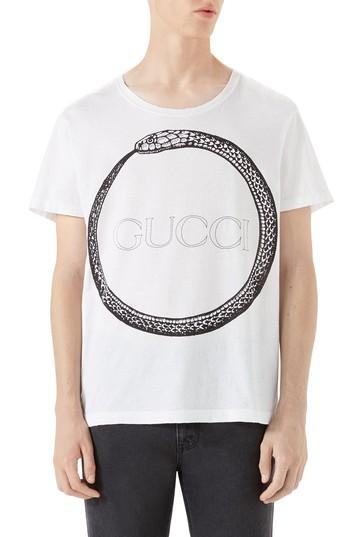 Men's Gucci Ouroboros Logo Graphic T-shirt - None