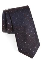 Men's Calibrate Reiter Dot Silk Blend Tie, Size - Brown