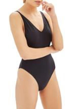 Women's Topshop Pamela One-piece Swimsuit Us (fits Like 0-2) - Black