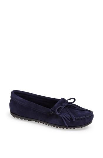 Women's Minnetonka 'kilty' Suede Moccasin M - Blue