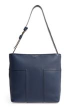 Tory Burch Block-t Pebbled Leather Hobo - Blue