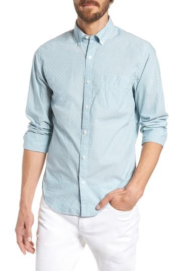 Men's Bonobos Summerweight Slim Fit Dot Sport Shirt R - Blue