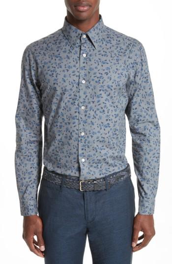 Men's Burberry Connock Acdgi Classic Sport Shirt, Size - Blue