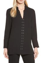 Women's Ming Wang Grommet Trim Blouse - Black