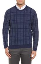 Men's Bobby Jones Tonal Grid Wool Sweater - Blue
