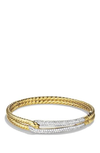 Women's David Yurman 'labyrinth' Single Loop Bracelet With Diamonds In Gold