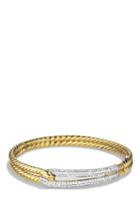 Women's David Yurman 'labyrinth' Single Loop Bracelet With Diamonds In Gold