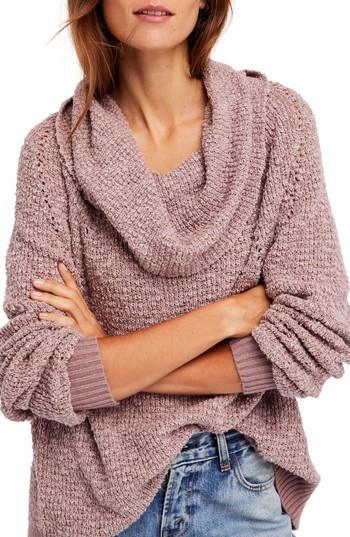 Women's Free People By Your Side Sweater, Size - Purple