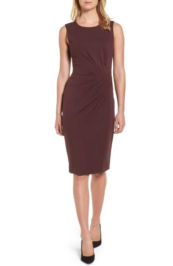 Women's Emerson Rose Pleated Ponte Dress - Burgundy