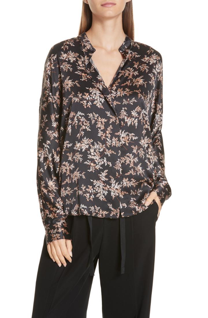 Women's Vince Eden Silk Popover Blouse