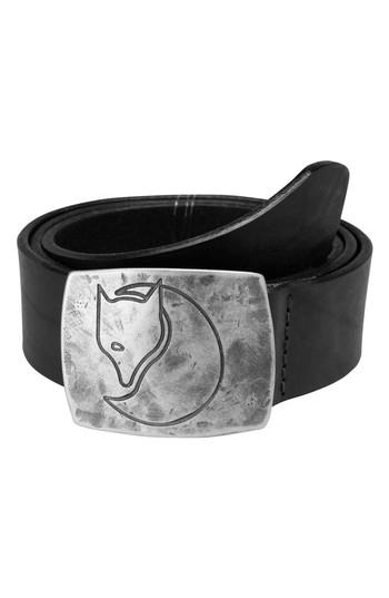 Men's Fjallraven Murena Leather Belt - Black