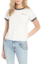 Women's 7 For All Mankind Embroidered Ringer Tee - White