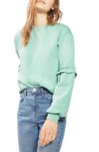 Women's Topshop Ruffle Blouson Sweatshirt Us (fits Like 0) - Green