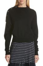 Women's Lewit Snap Detail Cashmere Blend Sweater - Black