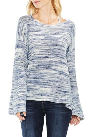 Women's Two By Vince Camuto Drop Shoulder Space Dye Sweater - Blue