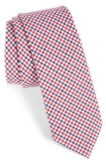 Men's 1901 Plaid Cotton Tie, Size - Red
