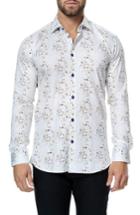 Men's Maceoo Luxor Splatter Print Sport Shirt (l) - White