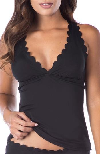 Women's La Blanca Petal Pusher Tankini Top - Black