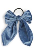 Cara Floppy Velvet Bow Hair Tie, Size - Blue