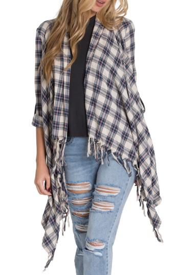 Women's Billabong Live It Up Flannel Wrap - Blue