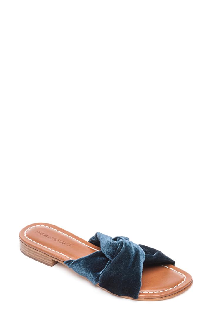 Women's Bernardo Tiffany Knotted Slide Sandal .5 M - Blue