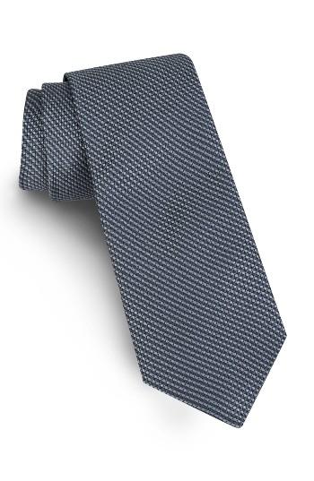 Men's Ted Baker London Solid Skinny Silk Tie, Size - Black