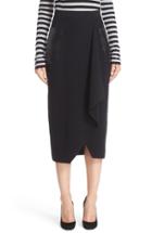 Women's Max Mara Acqua Leather Pocket Wool Skirt